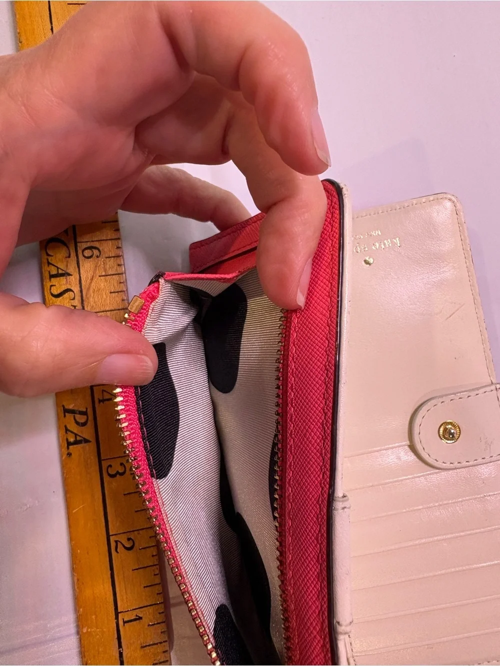 kate spade pink saffiano continental zip-around wallet